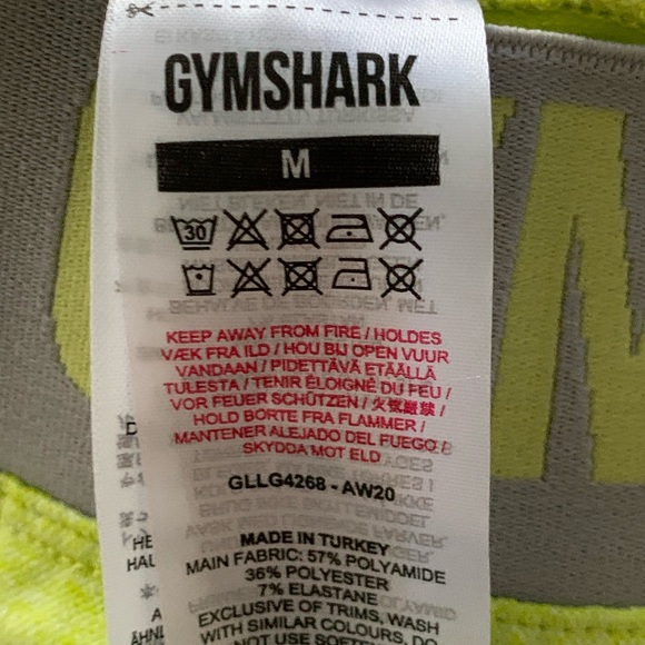 Gymshark Flex low rise leggings lime/grey NWT size M - Picture 15 of 16